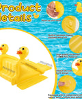Giant 98 Inch Duck Inflatable Pool Slide With Upgraded PVC Durable Water Slide For Above Ground And Inground Pools Fun For Kids And Adults Summer Backyard Party Supplies, featuring built-in sprinkler, 0.4mm thick PVC, and unique 3D duck design.