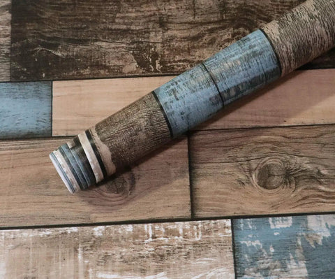 Wood Look Grain Plank Peel And Stick Wallpaper 393 Inches Long By 17.7 Inches Wide Self Adhesive And Removable Rustic Vintage Faux Vinyl Roll
