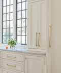 Kitchen with Heavy Duty Oversized Appliance And Cabinet Handle Pull In Champagne Bronze For Large Paneled Cabinets And Appliances, Eighteen Inch Center To Center, Nineteen And A Quarter Inch Total Length Mulholland Traditional Style Kitchen And Bath Hardware