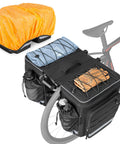 50L Expandable Rear Rack Bike Bag With Rain Cover And Multiple Pockets Water Resistant Saddle Panniers for commuting