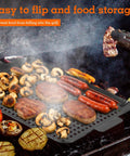 Two Pack Grill Topper For Outdoor Grill Nonstick Enamel Coated Carbon Steel Durable holding sausages and vegetables on grill