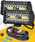 12V Off Road 7 Inch LED Light Bar And LED Pods For Trucks And Jeeps Mad Bright Waterproof Kit with wiring harness