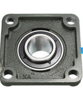 Two Pack UCF207-22 Pillow Block Bearings With 1 3 Eighths Inch Bore Self Alignment, Solid Cast Iron Base, Square Flange Mounted, Chrome Steel Bearings, Beefy Heavy Duty Build, Includes Four Screws and Two Wrenches in square-flange mount