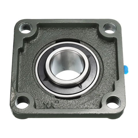 Two Pack UCF207-22 Pillow Block Bearings With 1 3 Eighths Inch Bore Self Alignment, Solid Cast Iron Base, Square Flange Mounted, Chrome Steel Bearings, Beefy Heavy Duty Build, Includes Four Screws and Two Wrenches in square-flange mount