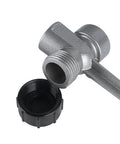 Close-up of the connection joint in Two Pack Heavy Duty Brass Impact Sprinklers On Spike Base With Aluminum Alloy Stand Adjustable 360 Degree Coverage.