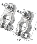 Zinc Alloy Battery Terminal Ends With Wing Nut Connectors For Cars Trucks Vans RVs And Boats 1 Pair Marked P And N For Easy Recognition Three Eighths Inch Positive Terminal Five Sixteenths Inch Negative High Conductivity Anti Corrosion diagram