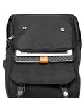Front view of Vintage Laptop Backpack With USB Charging Port For Men And Women showing main compartment with tablet inside