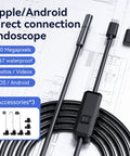 Ultra Slim 9.8ft Endoscope Cam With 1920P HD Clarity, 8 Adjustable LEDs, USB Type C Borescope, SemiRigid Snake Cable For Android iPhone iPad, Pro Grade Visuals For Cars Pipes And Machines, USB-C connector