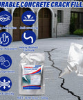 No Sweat Concrete Crack Filler Set Self Leveling Flexible Sealant For Driveways And Foundations 50 Oz displayed on a cracked concrete surface.