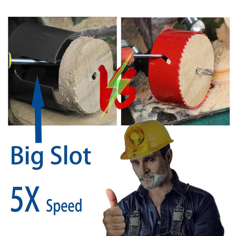 Comparison of Carbide Tipped Hole Saw Cutter with big slot and 5x speed efficiency.