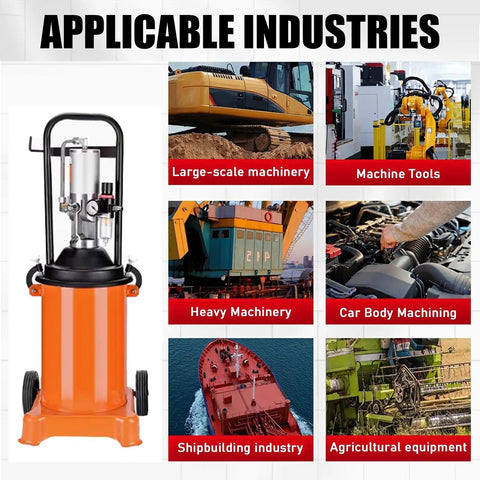 Heavy Duty Pneumatic Grease Pump Delivers Knockout Power With A Fifty To One Ratio And Fast Zero Point Eight Five Liter Per Minute Oil Flow For Grab And Go No Sweat Operation On Industrial Equipment Jobs