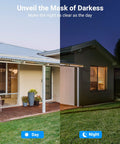 Image showing day-night color vision from Eight-Channel 3K AI Security Camera System with DVR, Four 5MP Outdoor Cameras.