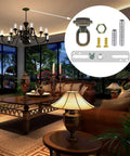 Cross Bar Light Fixture Kit With 1/4 IP Center Screw Collar Canopy Hardware In Antique Brass For Hanging Chandeliers, Fixing Fixtures, Rebuilding Lamps, And Creating Custom Table Or Pole Lamps. Antique brass crossbar, screw collar, and mounting screws.