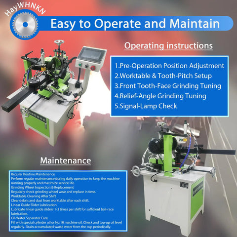 Heavy Duty Fully Automatic Circular Saw Blade Grinder For 100 To 800Mm Blades, showcasing control panel and sharpening wheel.