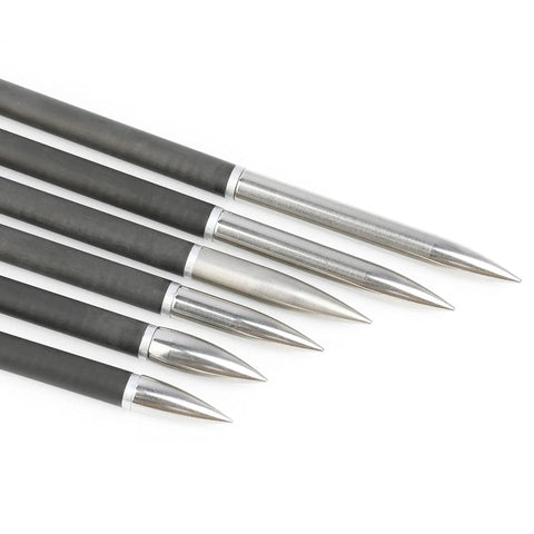 Screw In Archery Field Points Set Stainless Steel Target Tips 100 125 150 200 250 300 Grain With Rubber O Ring shown