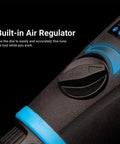 Heavy Duty 1 HP Air Die Grinder Set With Built In Regulator featuring an adjustable air regulator dial for tool precision.