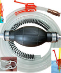 Deluxe Siphon Pump For Gas, Diesel, And Water With 8 Foot Hose, Fast 4 GPM Transfer, Bulb Pump, AntiKink Spring, No Spill Tool