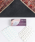 12 Pack Rug Tape No Slip Rug Pad Reusable Washable Grippers For Rugs Double Sided Anti Slip Rug Stoppers For Hardwood Floors box and pieces