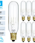 Bang For Your Buck Pack Of 6 15W T6 Clear Tubular Light Bulbs 120V E12 Candelabra Base Incandescent Bulbs