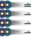 Pro Grade 4.5 Inch Flap Discs Set 5 Pack T29 Zirconia Grinding Wheels With 40 60 80 And 120 Grits For Metal And Stainless Steel Flap Sanding Discs For Angle Grinder