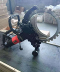Heavy Duty Concrete Ring Saw With Massive 11 Inch Cut Depth And Commercial Diamond Blade on a work surface, showing design and features.