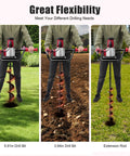 Powerful 1500W Electric Post Hole Digger Earth Auger With 1.6 HP Copper Motor in use on grass, soil, with extension rod