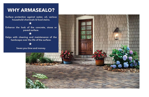 Get That Top Shelf Satin Shine With Five Gallons Of Heavy Duty Paver And Concrete Sealer Designed For Natural Stone And Outdoor Patios Featuring Advanced Polymers For Wicked Good Protection Against Water Oil And UV Damage A Made In Usa Beast Mode Shield, showcasing a sealed paver walkway.