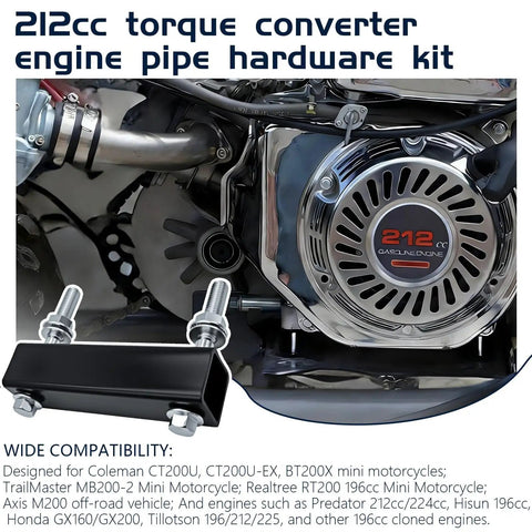 Torque Converter Engine Riser Hardware Kit Fits Predator 212cc 224cc 196cc Engines And Coleman CT200U BT200X Baja Warrior Massimo MB200 GX160 GX200 Mini Bike Go Kart Parts in engine view
