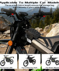 Universal Front Frame Bag For Electric Dirt Bikes And Motorcycles Storage Pouch With Battery Cover Accessory Fits Surron Talaria E Ride Pro Models No Mod Needed Durable Weatherproof Build For Rugged Daily Rides mounted on electric dirt bike with Velcro strap