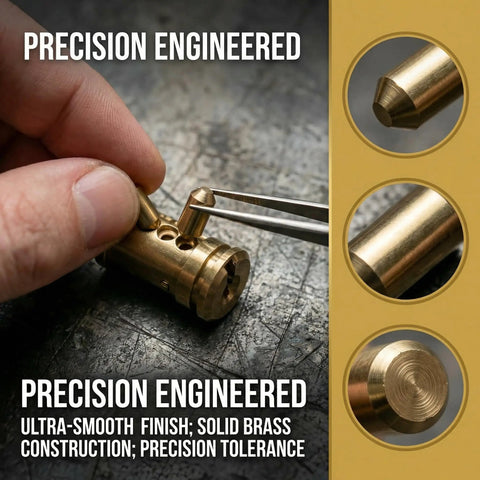 1000 Piece KW1 Pro Grade Rekey Kit With Cylinder Service Tools, brass cylinder in precision engineering display