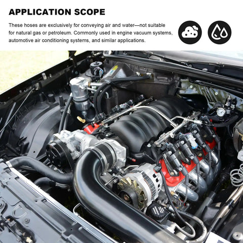 Super Cool 6-Piece Silicone Vacuum Line Kit With Huge Hose Connectors Set For Cars Heat Resistant Tubing, engine bay vacuum hoses