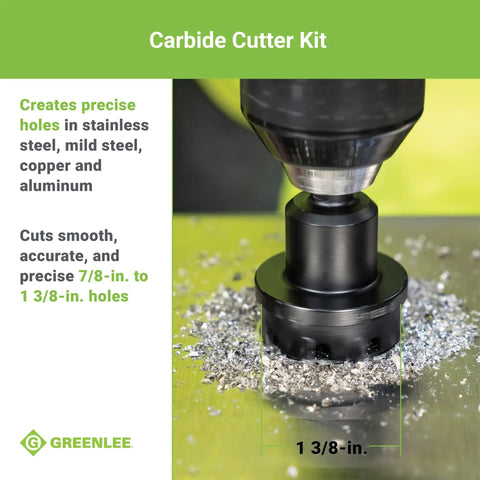 Carbide Tipped Hole Cutter Set 5-Piece With Pilot Drill And Hex Wrench, 7/8 To 1-3/8 Inch Stainless Steel Hole Saw Kit drilling metal