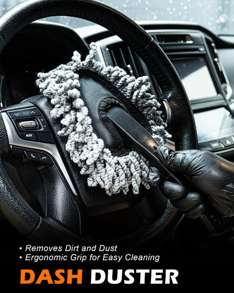 8 Piece Car Interior Detailing Kit For A Fresh Ride With Dashboard Duster Detailing Brush Set Air Vent Brush Cleaning Gel Microfiber Towels And Storage Bag The Quick Easy Clean Gift For Men dashboard duster cleaning steering wheel