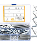 123 Piece Toggle Bolt and Wing Nut Kit for Hollow Walls Heavy Duty Drywall Anchors Set with Round Head Bolts and Butterfly Wing Nuts