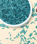 Lake Blue Glass Bugle Beads 2x6mm Bulk 2000 Pieces Tiny Tube Beads For Jewelry Making Embroidery Sewing Crafts