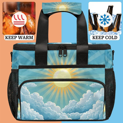 Go-To Insulated Picnic Backpack With Spacious 12x8.7x10 Inch Main Compartment For Lunches And Snacks And Drinks Portable Lunch Bag