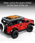 Ford Bronco Technic Off Road SUV Building Kit For Kids 9 And Up With Realistic Suspension Opening Doors Steering And Detailed V6 Engine Authentic Ford Trim Epic Birthday Gift model rear view