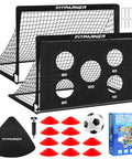 2 Pack 4x3 Ft Kids Soccer Goals For Backyard Practice Sesh Foldable Portable Soccer Nets With Target Ball And Cones Included Bag