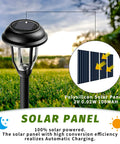 Eight Pack Solar Pathway Lights Waterproof Outdoor Garden Yard Landscape Walkway Driveway With Auto On Off And Energy Saving Warm White Glow Weather Resistant Easy Setup solar panel close-up on grassy background