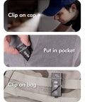 Keychain Flashlight 700 Lumen Dual Power Rechargeable With Lockout Mode clipped on cap, pocket, and bag for versatile use.