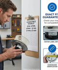 Person checking Qt80 Series Bathroom Fan Motor Replacement Compatible With 0695B000 compatibility list in workshop