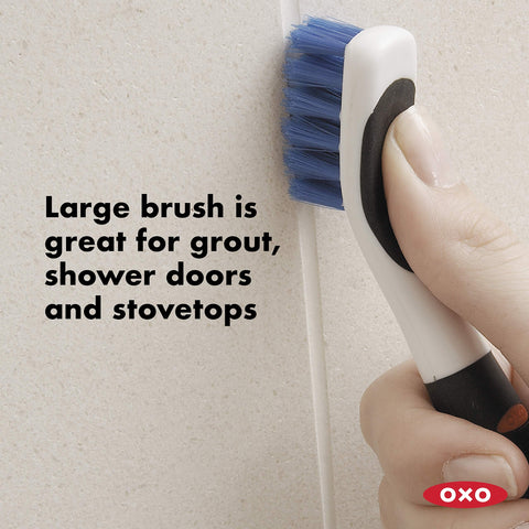 Blue Good Grips Deep Clean Brush Set large grout brush cleaning shower tile
