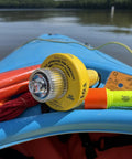 All In One Boating Safety Dry Bag Kit With IP68 Waterproof Flashlight, C1004 Visual Distress Signal on kayak