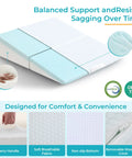 Real Deal Detachable Two Piece Bed Wedge Pillow with soft fabric and carry handle for easy post-surgery support.