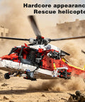 Rescue Helicopter Building Block Set With 1528 Pieces And Motorized Rotors Realistic Gear System Transport Copter in desert scene