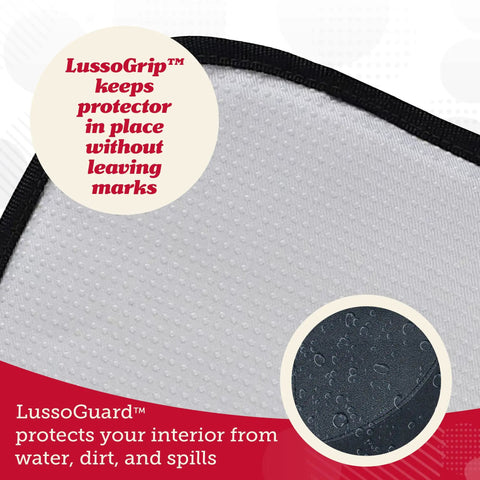 Close-up of anti-slip surface and waterproof material of Waterproof Car Seat Protector 2 Pack With Padded Shield And Mesh Pockets.