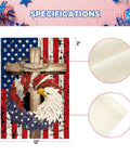 Patriotic Stars And Stripes Eagle Wreath Garden Flag 12x18 Inch Double Sided Outdoor Flag For Your Yard Weather Resistant Polyester