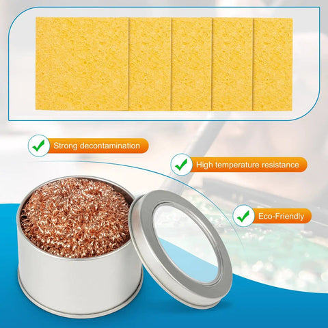 Pro Grade Solder Iron Tip Cleaner Kit With Brass Cleaning Wire And Cleaning Sponge Solder Flux For Precision Soldering