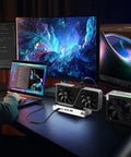 Mini Egpu Dock With Cnc Casing Compatible With Thunderbolt 3 4 Usb4 And Nvidia Amd Pcie External Graphics Card Enclosure connected to a laptop.