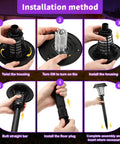Installation guide for Four Pack Solar Bug Zapper Outdoor Waterproof Mosquito Killer Lights For Moths Gnats Flies And Other Small Flying Insects, Solar Powered Backyard Garden Lawn Lamps With Safety Net, No Outlet Needed, Purple And Flame Light